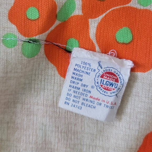 Vintage Orange Poppy Wrap Dress - Picture 11 of 16